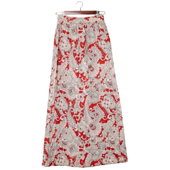 Vintage Damask Print Quilted Robe Maxi Skirt ca. early '70s. (S) - Picture 4 of 9